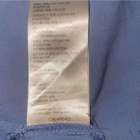 Anthropologie Deep-V Midi Cut Out Strappy Dress Blue Red Watercolor S - Picture 13 of 14